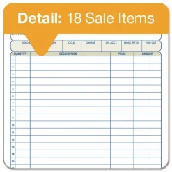 Adams Multipart Sales Order Pad, 18 Lines, Two-Part Carbonless, 5.56 x 7.94, 50 Forms Total