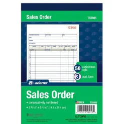 Adams Multipart Sales Order Pad, Three-Part Carbonless, 5.56 x 7.94, 50 Forms Total
