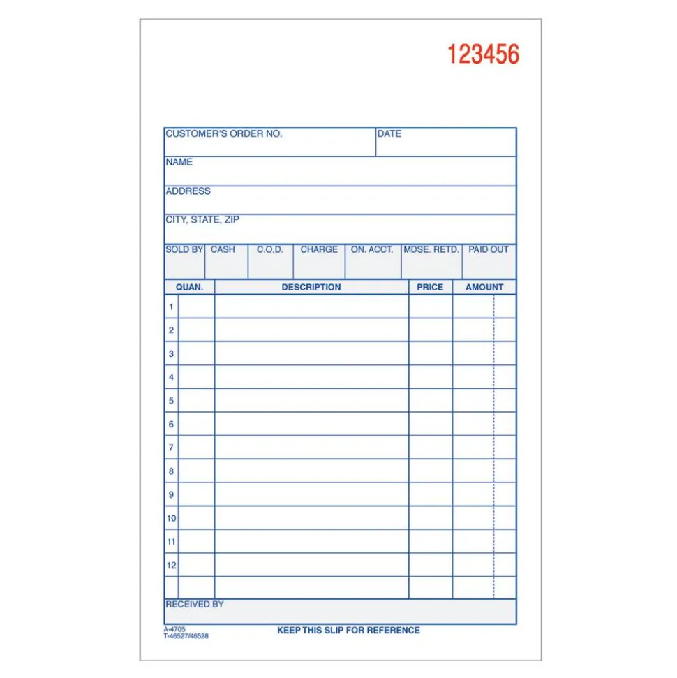 Adams Multipart Sales Order Pad, Three-Part Carbonless, 4.19 x 6.69, 50 Forms Total