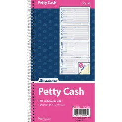 Adams 2-Part Petty Cash Receipt Book, 5 1/2