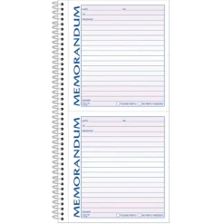 Adams 2-Part Spiral Memo Book, 5 1/4" x 11", Book Of 100 Sets