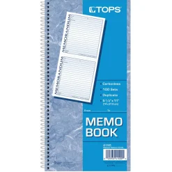 Adams 2-Part Spiral Memo Book, 5 1/4