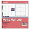 Adams Voicemail Log Books, 7 1/2" x 8 1/2", 120 Pages, White/Canary Yellow, Pack Of 2