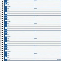 Adams Voicemail Log Books, 7 1/2" x 8 1/2", 120 Pages, White/Canary Yellow, Pack Of 2