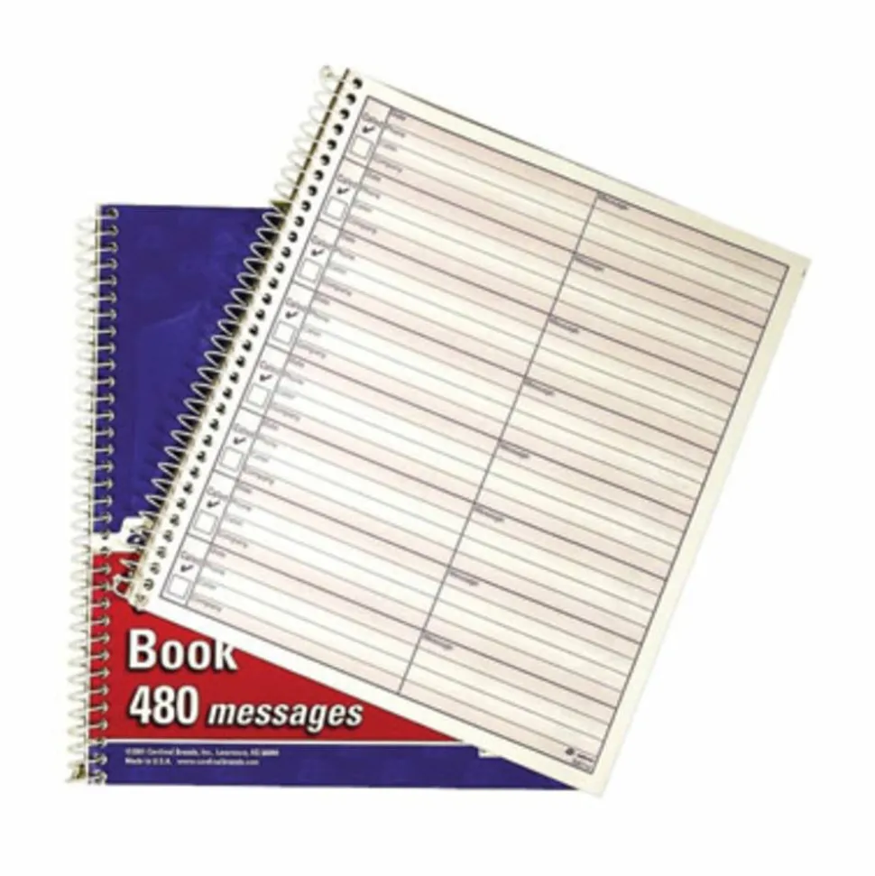 Adams Voicemail Log Books, 7 1/2" x 8 1/2", 120 Pages, White/Canary Yellow, Pack Of 2