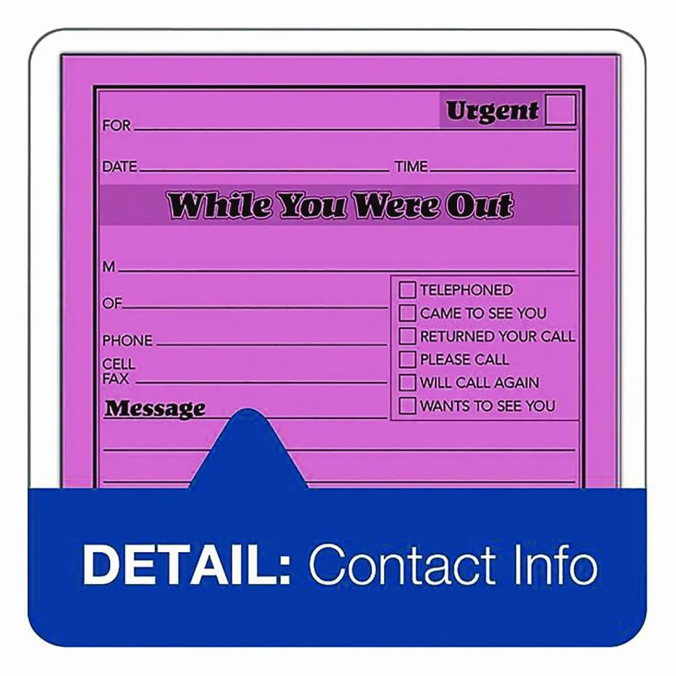 Adams "While You Were Out" Message Pads, 4 1/4" x 5 1/2", 50 Sheets, Assorted Neon, Pack Of 6