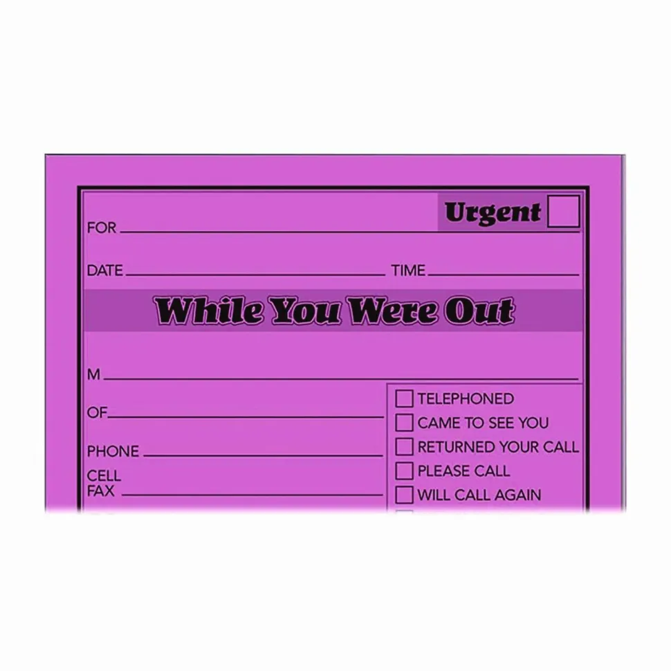 Adams "While You Were Out" Message Pads, 4 1/4" x 5 1/2", 50 Sheets, Assorted Neon, Pack Of 6
