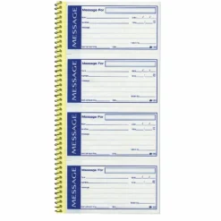 Adams Write n' Stick Phone Message Book, 11" x 5 1/4", 200 Messages, Canary/White
