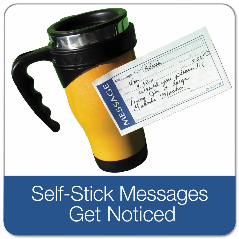 Adams Write n' Stick Phone Message Book, 11" x 5 1/4", 200 Messages, Canary/White