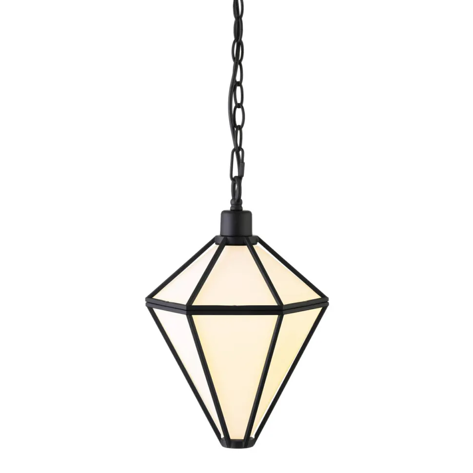 Adara 10" Wide Pendant with Glass Shade in Blackened Bronze/White