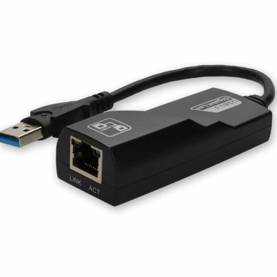 AddOn Lenovo 4X90E51405 Compatible USB A 3.0 Male to RJ-45 Female Black Adapter