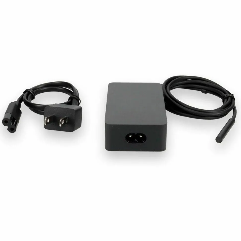 AddOn Microsoft Q4Q-00001 Compatible 65W 15V at 4A Black Magnetic Tip Laptop Power Adapter and Cable