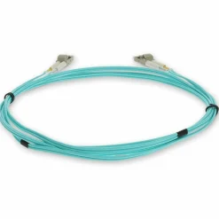AddOn 10m LC to LC Aqua OM3 Duplex OFNR (Riser-Rated) Fiber Patch Cable