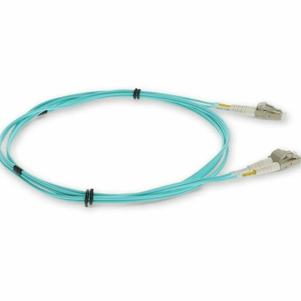 AddOn 10m LC to LC Aqua OM3 Duplex OFNR (Riser-Rated) Fiber Patch Cable