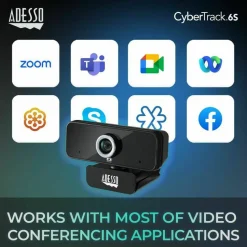 Adesso CyberTrack 6S Webcam - 8 Megapixel - 30 fps - USB 2.0 - TAA Compliant
