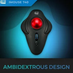 Adesso iMouse T40 Wireless Programmable Ergonomic Trackball Mouse