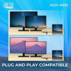 Adesso 6-in-1 USB-C Multi-Port Docking Station (TAA Compliant)
