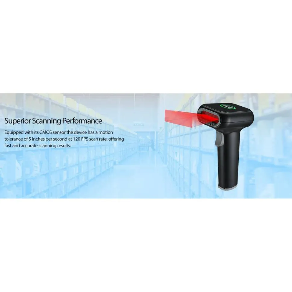 Adesso NuScan 2700R 2D Wireless Barcode Scanner with Charging Cradle
