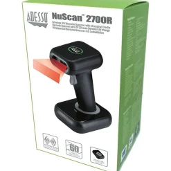 Adesso NuScan 2700R 2D Wireless Barcode Scanner with Charging Cradle