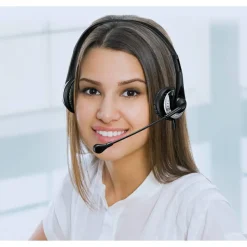 Adesso USB Stereo Headset with Adjustable Microphone- Noise Cancelling- Mono - USB - Wired - Over-the-head - 6 ft Cable -, Omni-directional Microphone - Black