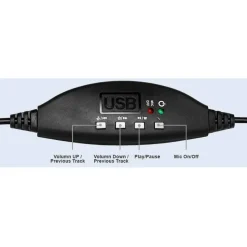 Adesso USB Stereo Headset with Adjustable Microphone- Noise Cancelling- Mono - USB - Wired - Over-the-head - 6 ft Cable -, Omni-directional Microphone - Black