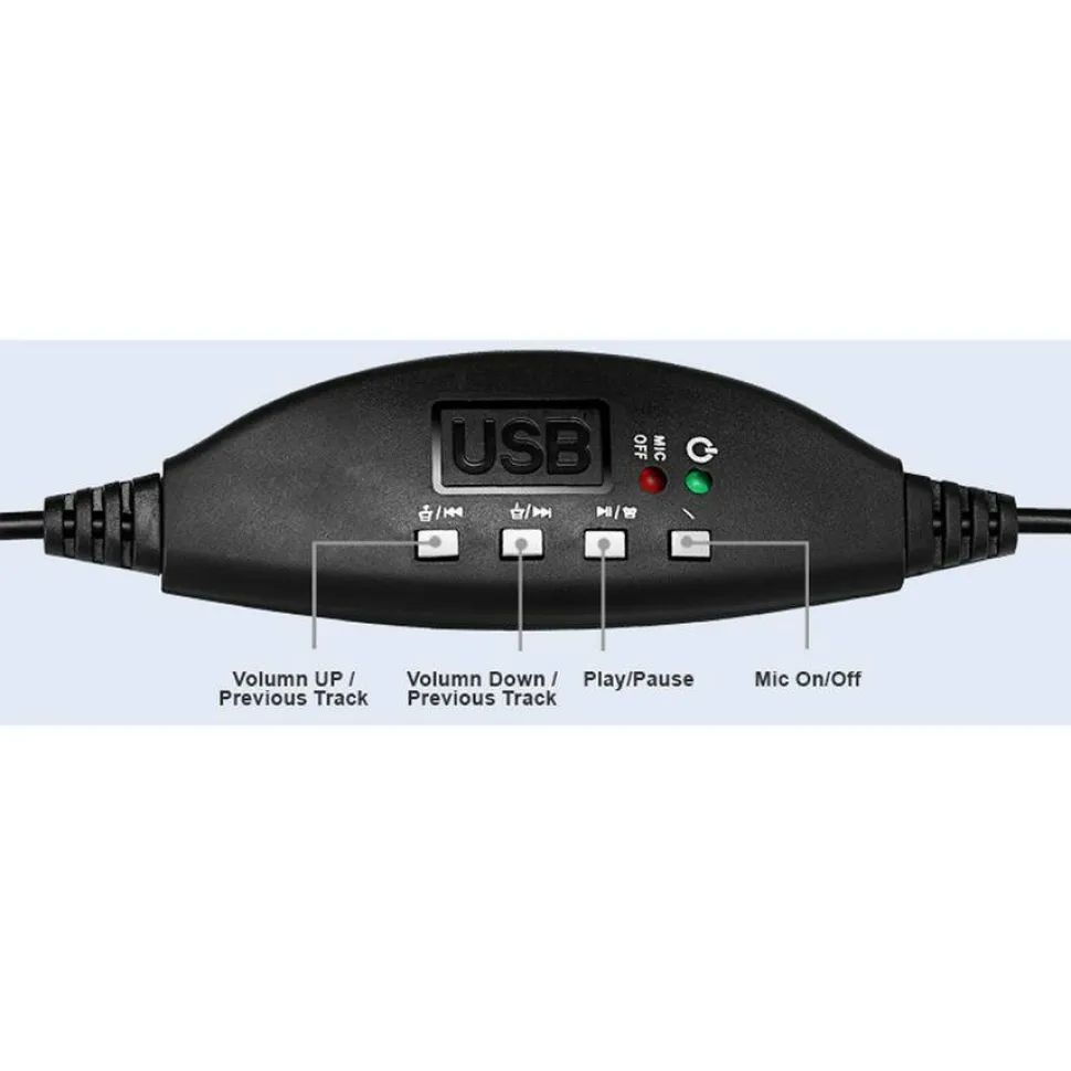 Adesso USB Stereo Headset with Adjustable Microphone- Noise Cancelling- Mono - USB - Wired - Over-the-head - 6 ft Cable -, Omni-directional Microphone - Black