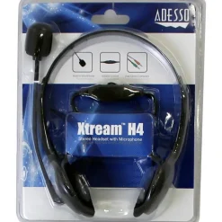 Adesso Xtream H4 - 3.5mm Stereo Headset with Microphone - Noise Cancelling - Wired- 6 ft cable- Lightweight