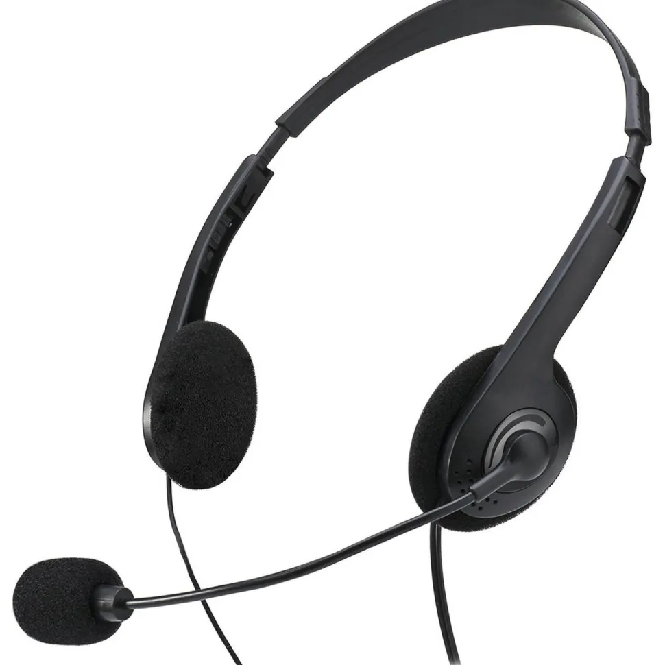 Adesso Xtream H4 - 3.5mm Stereo Headset with Microphone - Noise Cancelling - Wired- 6 ft cable- Lightweight