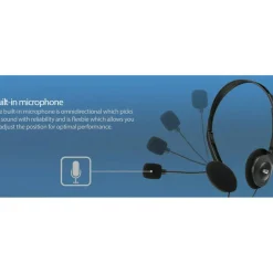 Adesso Xtream H4 - 3.5mm Stereo Headset with Microphone - Noise Cancelling - Wired- 6 ft cable- Lightweight