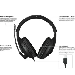 Adesso Xtream H5U - USB Stereo Headset with Microphone - Noise Cancelling - Wired- Lightweight