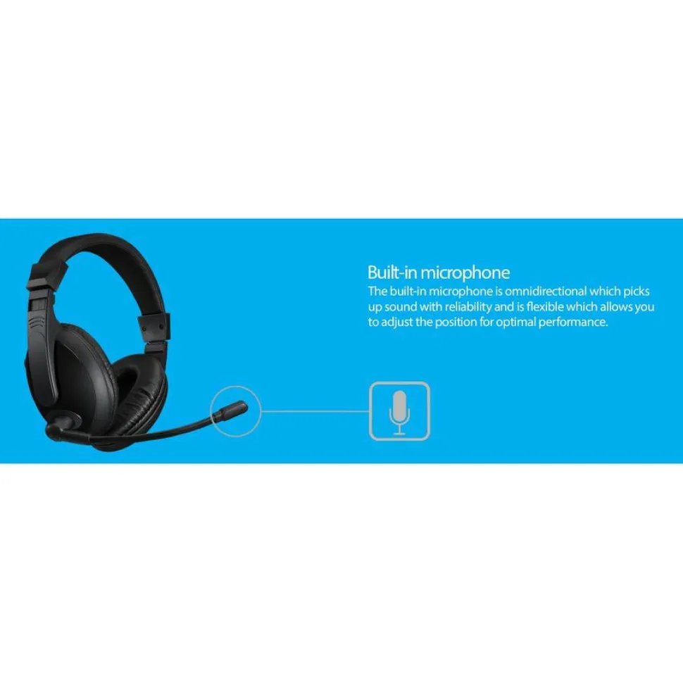 Adesso Xtream H5U - USB Stereo Headset with Microphone - Noise Cancelling - Wired- Lightweight