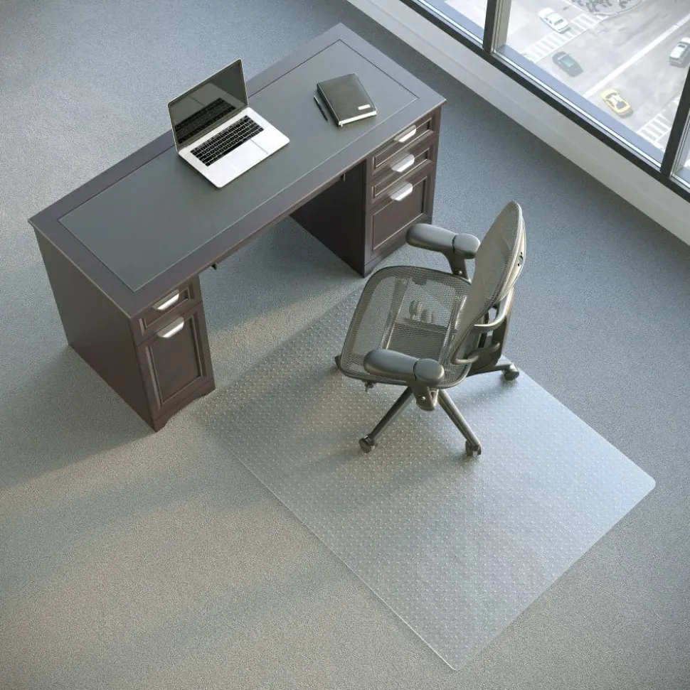 Advantage Commercial Pile Chair Mat, 46" x 60", Clear