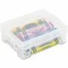 Advantus Super Stacker Crayon Storage Box, 4 4/5" x 3 1/5" x 1 3/5", Clear