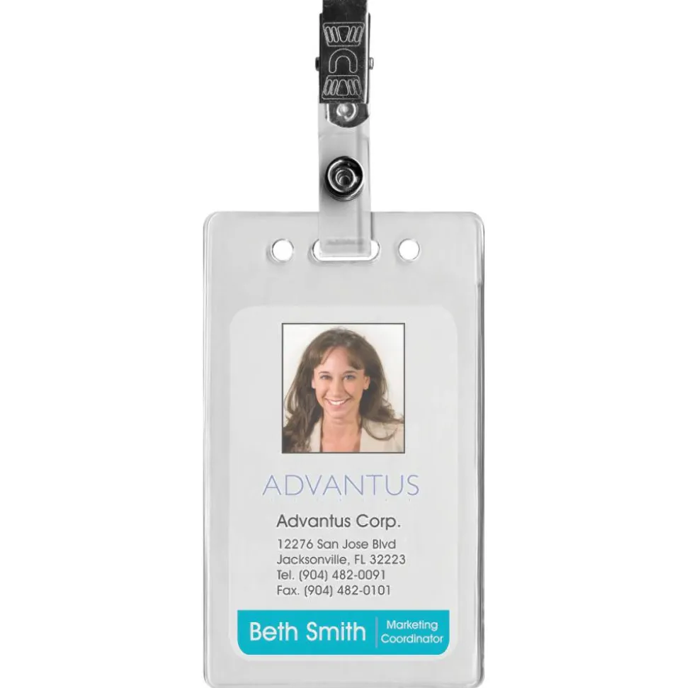 Advantus Badge Strap with Clip, Box of 100