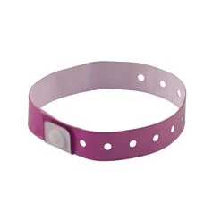 Advantus Colored Vinyl Wristbands, Adjustable, 0"H x 0.6"W x 9.8"L, Purple, Vinyl, 100 / Pack