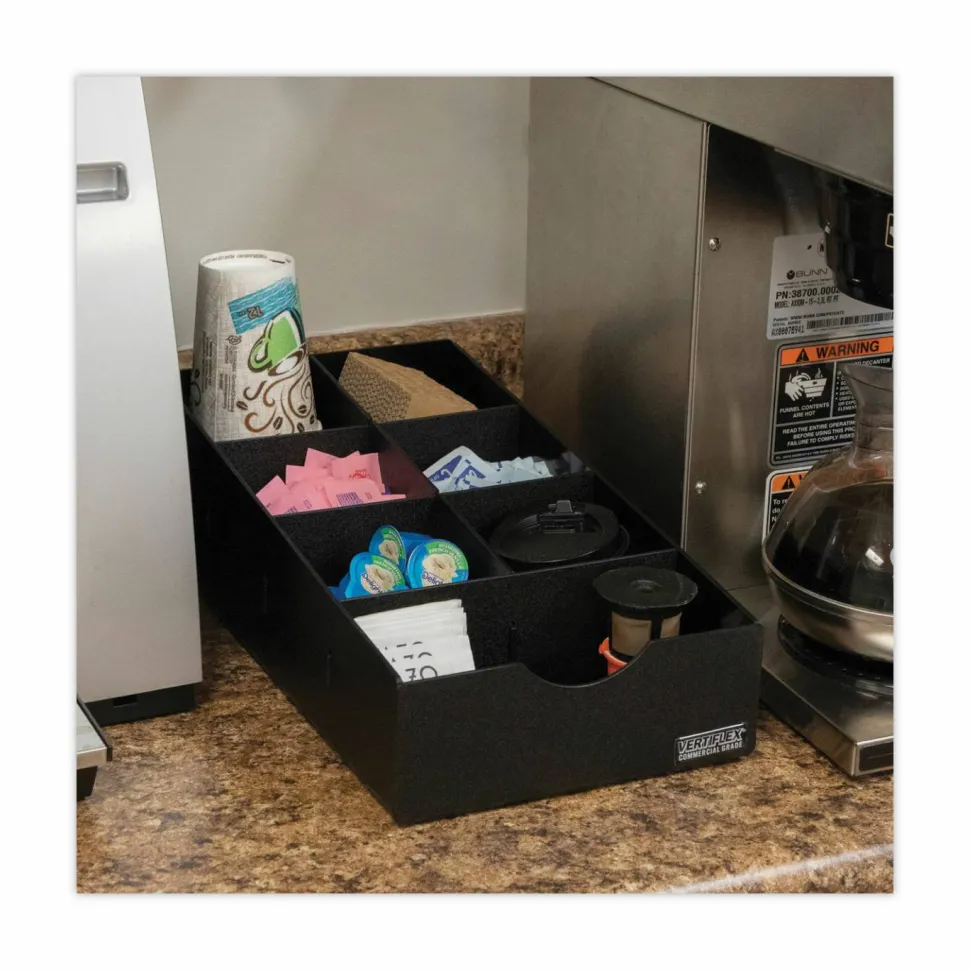 Advantus Condiment Caddy, 8 3/4" x 16" x 5 1/4", Black