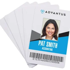 Advantus DIY - Laminated polyvinyl chloride (PVC) - white - 2.1 in x 3.4 in 100 card(s) ID cards