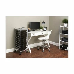 Advantus 10-Drawer Organizer With Casters, 37 1/2"H x 15 1/2"W x 13"D, Smoke
