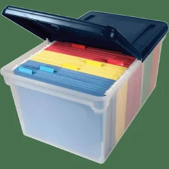 Advantus Extra Capacity Storage File Tote With Lid, Letter Size, 10 13/16