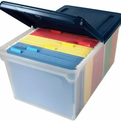 Advantus Extra Capacity Storage File Tote With Lid, Letter Size, 10 13/16