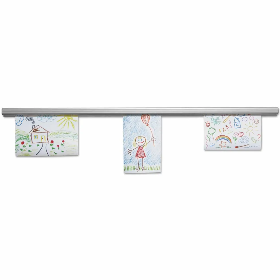 Advantus Grip-A-Strip Display Rail, 1 1/2" x 96", Satin