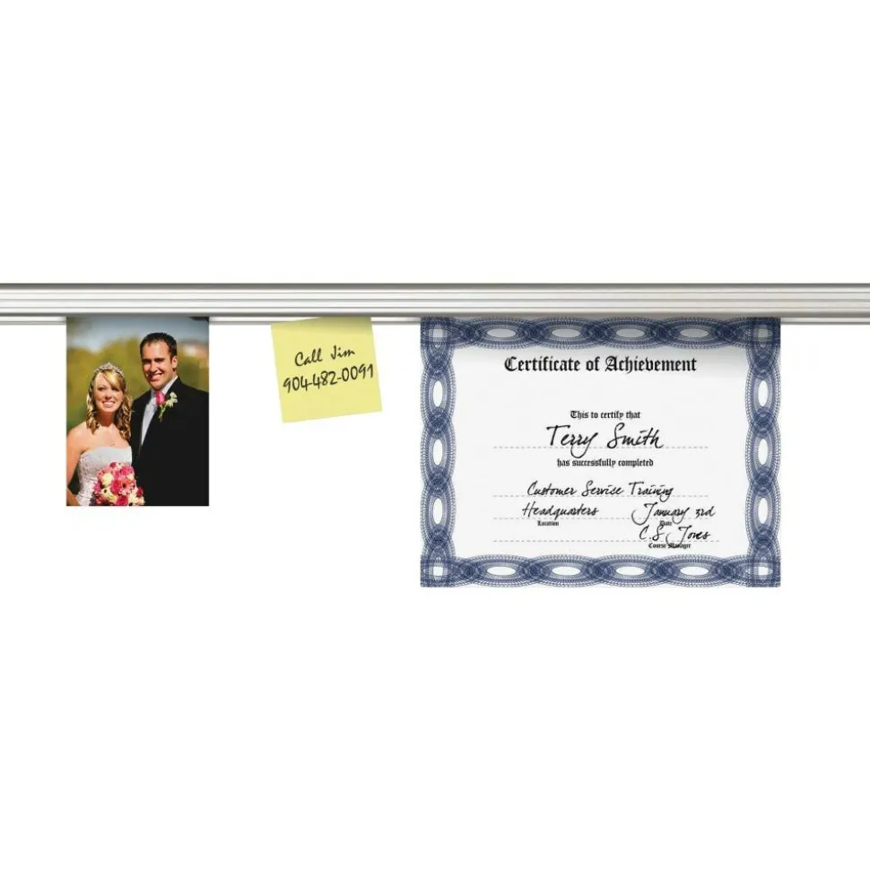Advantus Grip-A-Strip Display Rail, 1 1/2" x 96", Satin