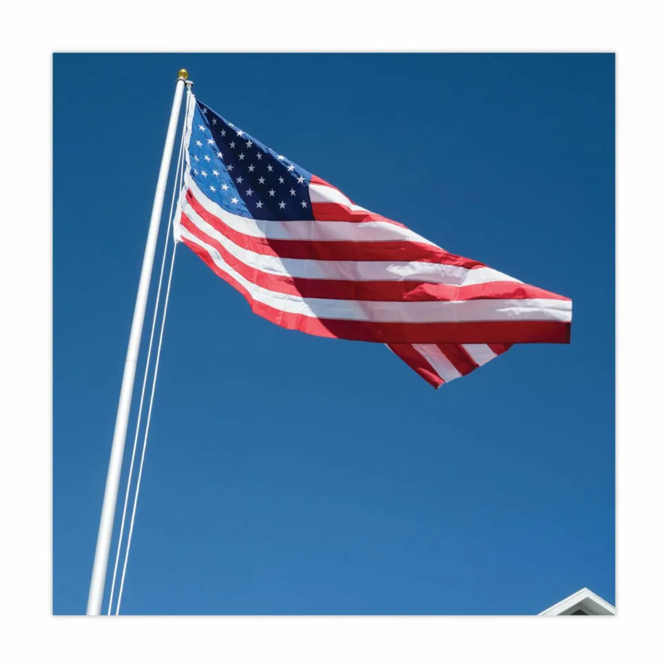 Advantus Heavyweight Nylon Outdoor U.S. Flag - United States - 96" x 60"- Heavyweight, Grommet, Durable - Nylon, Brass - Red, White, Blue