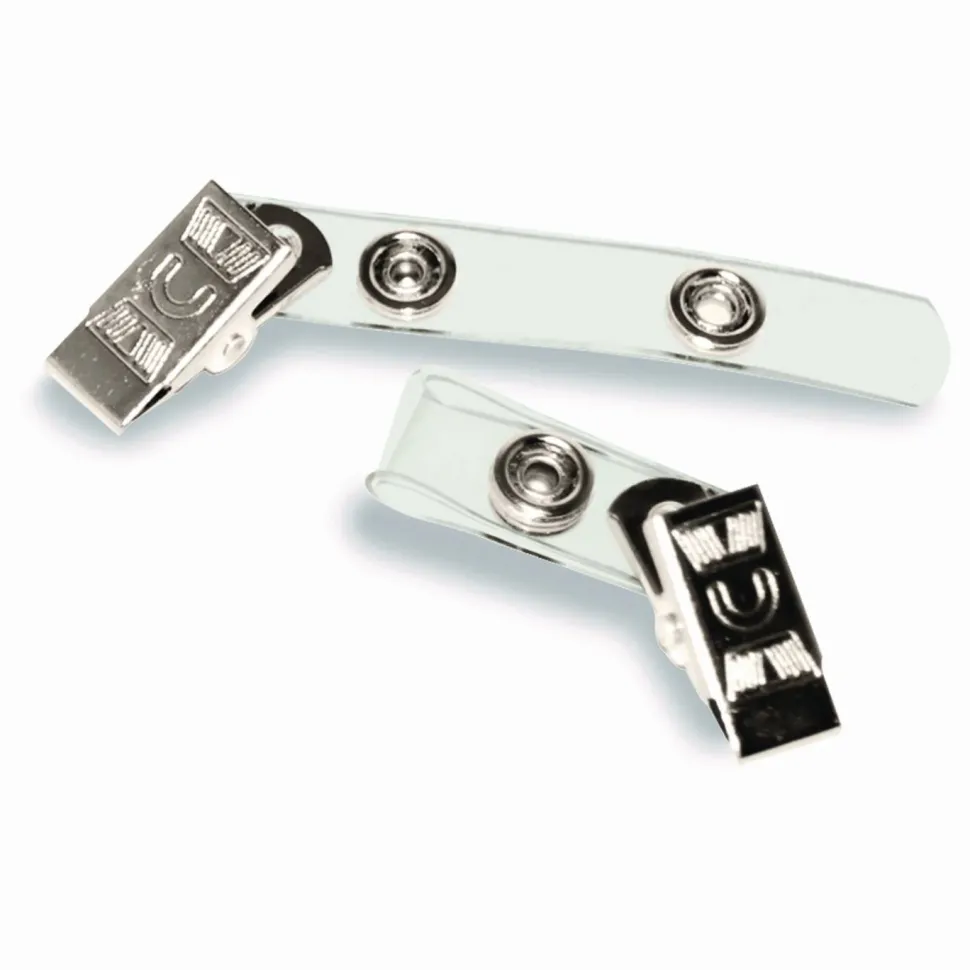Advantus ID Badge Clip Adapter, Silver, Pack of 25