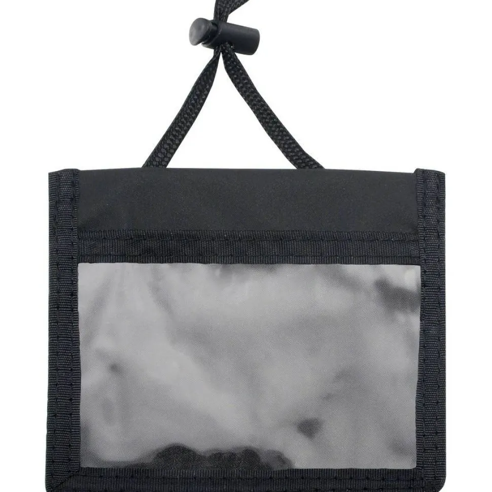 Advantus ID Badge Holders with Convention Neck Pouch, Horizontal, Black/Clear 5" x 4.25" Holder, 2.75" x 4" Insert, 48" Cord, 12/Pack