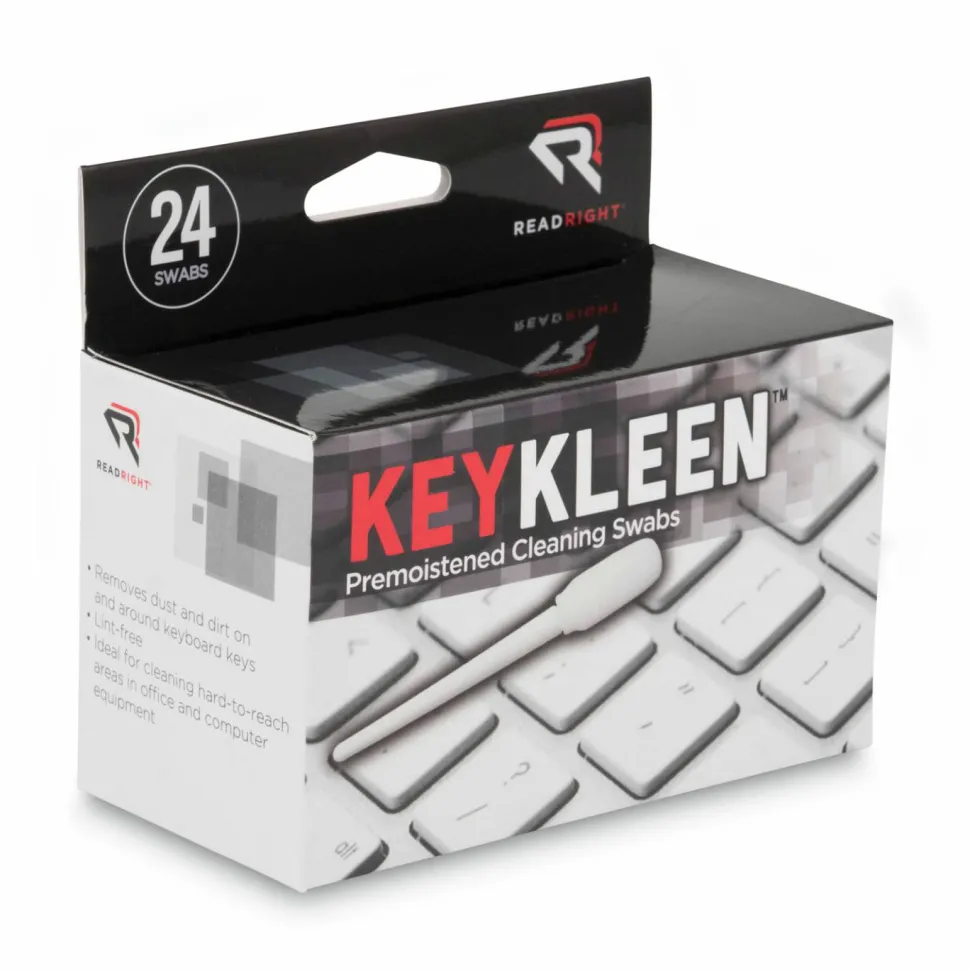 Advantus KeyKleen Cleaning Swabs, Box Of 24