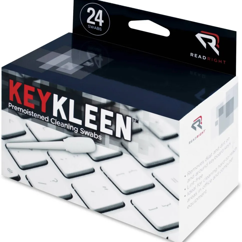 Advantus KeyKleen Cleaning Swabs, Box Of 24
