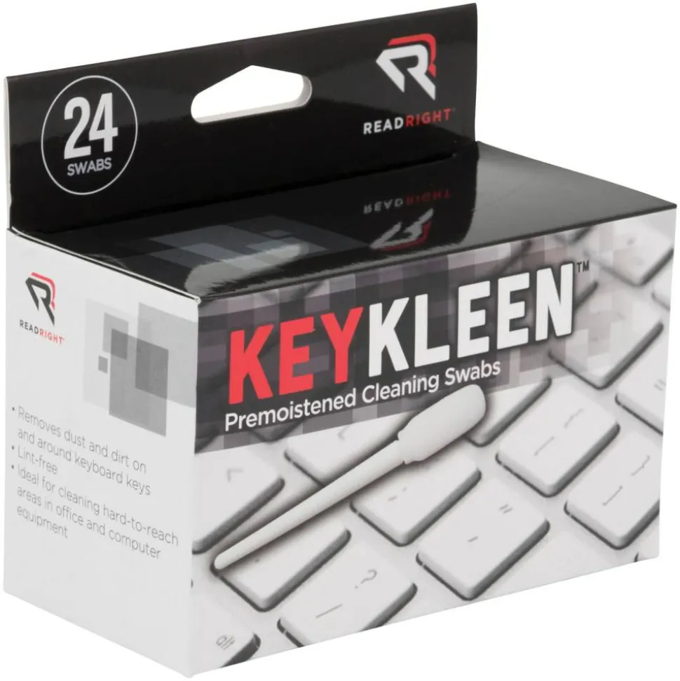 Advantus KeyKleen Cleaning Swabs, Box Of 24