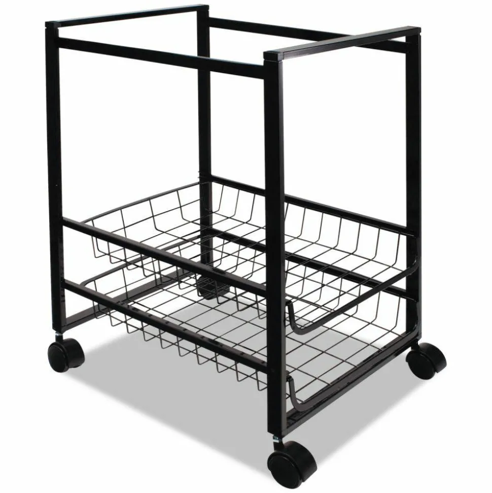 Advantus Letter-Size Mobile File Cart, 19 1/2"H x 16"W x 13"D, Black