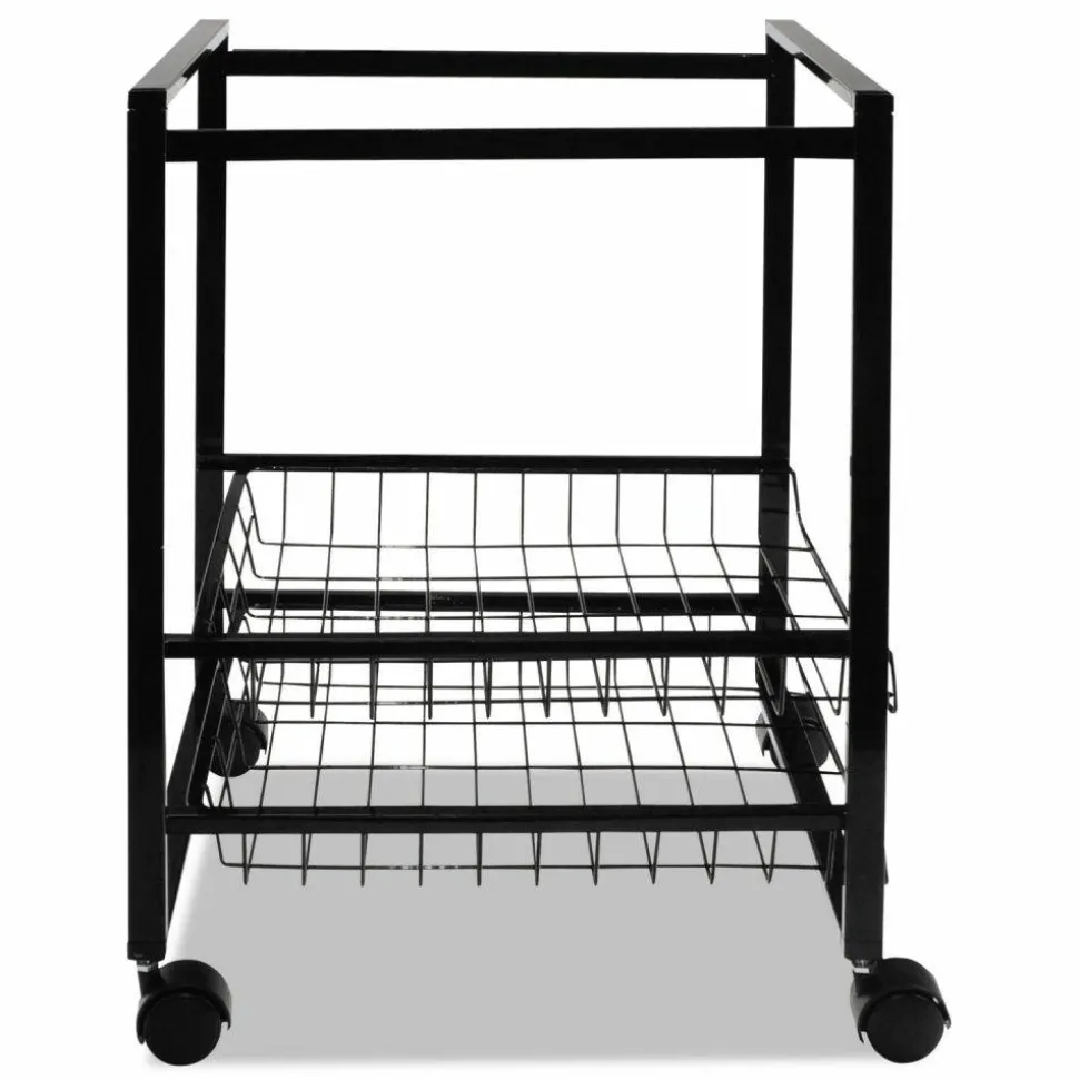 Advantus Letter-Size Mobile File Cart, 19 1/2"H x 16"W x 13"D, Black